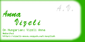 anna vizeli business card